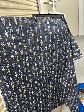Star Wars Navy Fabric with Yellow and Light Gray Droids
